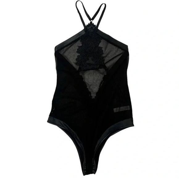 NWOT Adore Me Motifa Lace Halter Bodysuit - Picture 1 of 4
